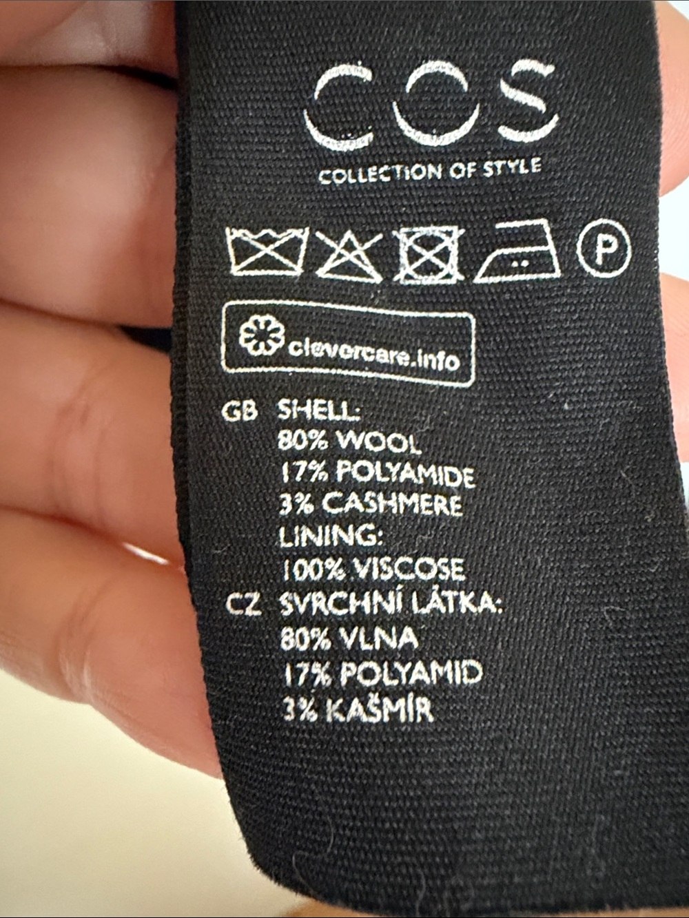COS Black Minimalist Double Breasted Coat wool and cashmere blend - Picture 8 of 8